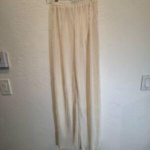 Elegant Cream Pleated Pants